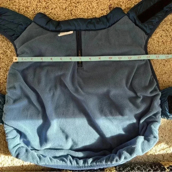 Dog Cat Coat Puffer Nano Jacket Iridescent Blue Silk and Down Feel Medium - Picture 4 of 13